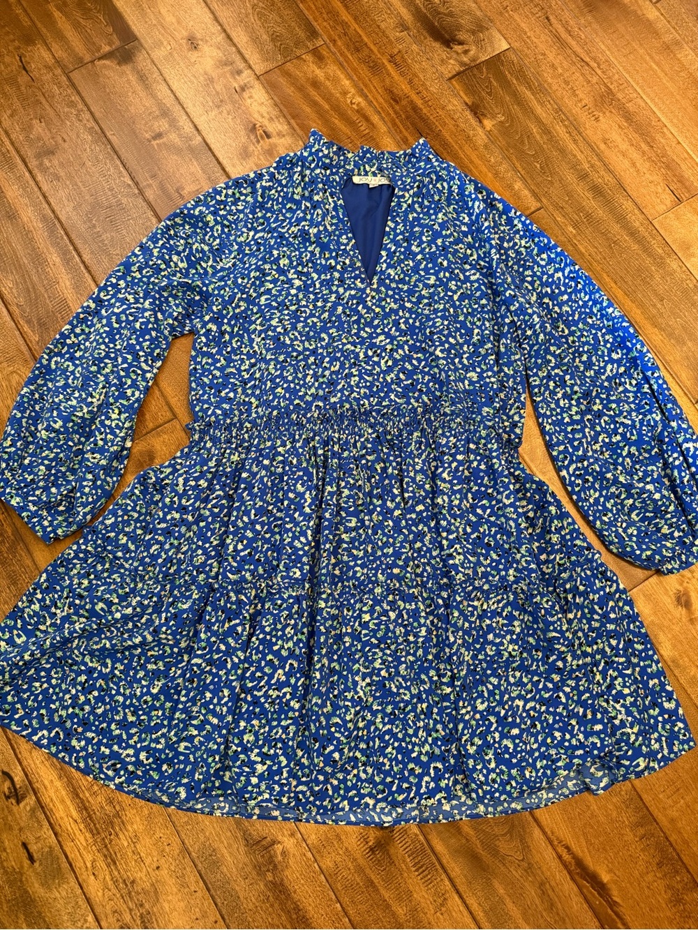 Joy Joy Blue Floral Smocked Waist Dress